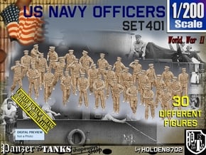 1/200 USN Officers Set401 in Tan Fine Detail Plastic