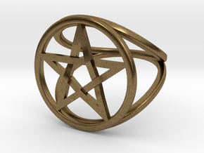 Pentacle ring - crossing in Natural Bronze: 7.5 / 55.5