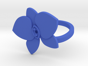 Flower Ring in Blue Processed Versatile Plastic