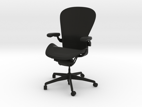 Herman Miller Aeron Chair Posturefit Support 1:6 S in Black Premium Versatile Plastic