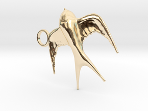 Swallow in 14k Gold Plated Brass