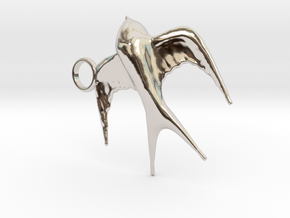 Swallow in Rhodium Plated Brass