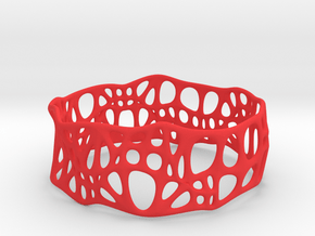 Voronoi Dodecagonal Bracelet 30mm (003) in Red Processed Versatile Plastic