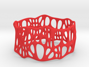 Voronoi Dodecagonal Bracelet 40mm (004) in Red Processed Versatile Plastic