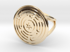 Wheel of Hecate ring in 14k Gold Plated Brass: 7 / 54