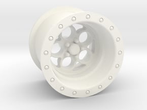 1/18 Muscle Machine Circle Bead Lock Rim Rear in White Processed Versatile Plastic