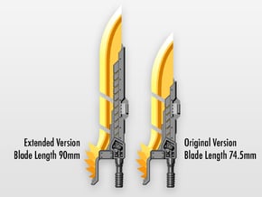 'Lava Lancer' Sword (extended variant) in Orange Processed Versatile Plastic