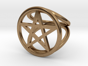 Pentacle ring in Natural Brass: 2 / 41.5