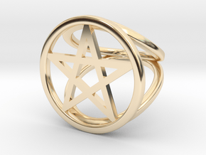 Pentacle ring in 14k Gold Plated Brass: 2 / 41.5