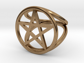 Pentacle ring in Natural Brass: 3.5 / 45.25