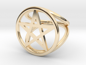 Pentacle ring in 14k Gold Plated Brass: 3.5 / 45.25