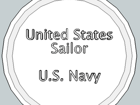 U.S. Sailor Pendant in Polished Gold Steel