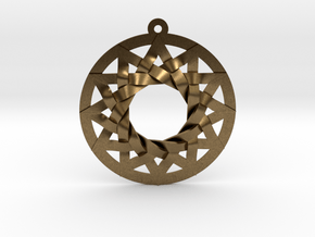 Star of Metatron Pendant 1" in Natural Bronze