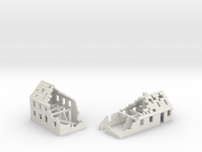 1:350 Ruins x2 in White Natural Versatile Plastic