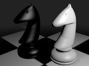 Knight (Chess) in White Natural Versatile Plastic