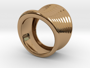 WAVY ring in Polished Brass