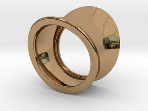 silver PLAIN ring in Polished Brass