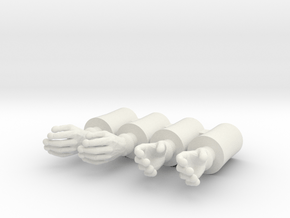 Time Traveler Simple Hands in White Natural Versatile Plastic: Medium