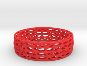 Voronoi Bracelet (002) in Red Processed Versatile Plastic