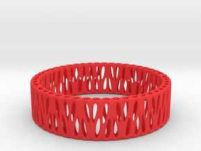 Voronoi Bracelet (003) in Red Processed Versatile Plastic