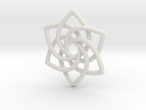 6 Pointed Celtic Knot Pendant in White Natural Versatile Plastic
