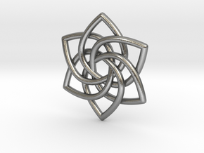 6 Pointed Celtic Knot Pendant in Natural Silver