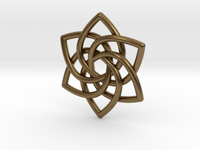 6 Pointed Celtic Knot Pendant in Natural Bronze
