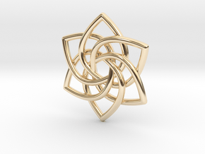 6 Pointed Celtic Knot Pendant in 14k Gold Plated Brass