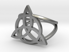 Triquetra ring in Natural Silver: 5 / 49