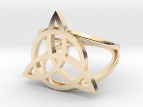 Triquetra ring in 14k Gold Plated Brass: 5 / 49