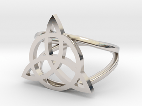 Triquetra ring in Rhodium Plated Brass: 7 / 54