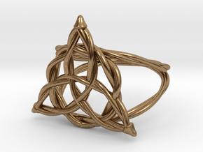 Woven triquetra ring in Natural Brass: 6 / 51.5
