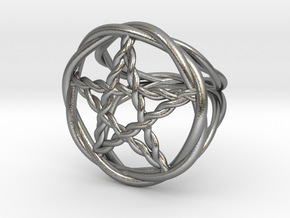 Pentacle ring - braided in Natural Silver: 6 / 51.5
