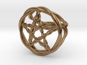 Pentacle ring - braided in Natural Brass: 6 / 51.5