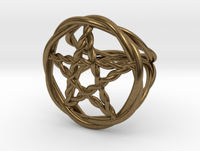Pentacle ring - braided in Natural Bronze: 6 / 51.5