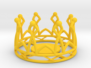 crown_lampshade_lattice in Yellow Processed Versatile Plastic: Small