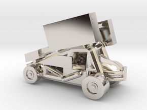 Stainless Sprint Car in Rhodium Plated Brass