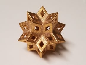 Rhombic Hexecontahedron Steel 1.4" in Polished Gold Steel