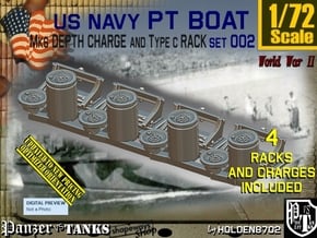 1/72 PT Boat Depth Charge w Rack Set002 in Tan Fine Detail Plastic