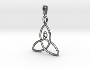 Mother and Child Knot Pendant in Polished Silver