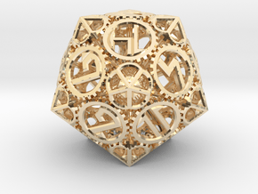Gears Delirium - D20 in 14k Gold Plated Brass