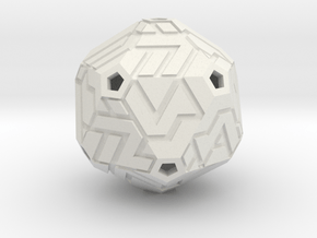 Cacography - D20 in White Natural Versatile Plastic