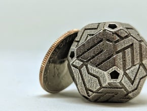 Cacography - D20 in Polished Bronzed Silver Steel