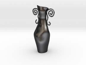Surreal Vase in Polished and Bronzed Black Steel