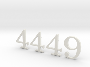 4449 Numbers in White Natural Versatile Plastic