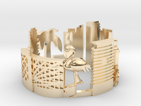 Miami Skyline - Cityscape Ring in 14K Yellow Gold: 7.5 / 55.5