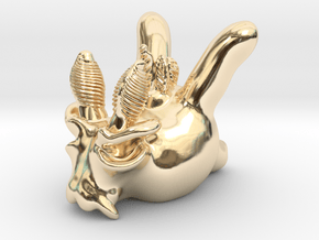 Thecacera picta in 14k Gold Plated Brass: Small