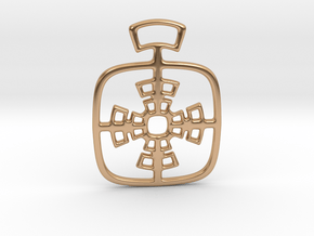 Geometric cross. Pendant  in Polished Bronze