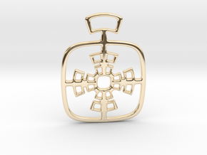 Geometric cross. Pendant  in 14k Gold Plated Brass