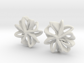 linked petals studs in White Natural Versatile Plastic